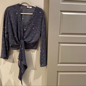 Blue Star Tie Blouse